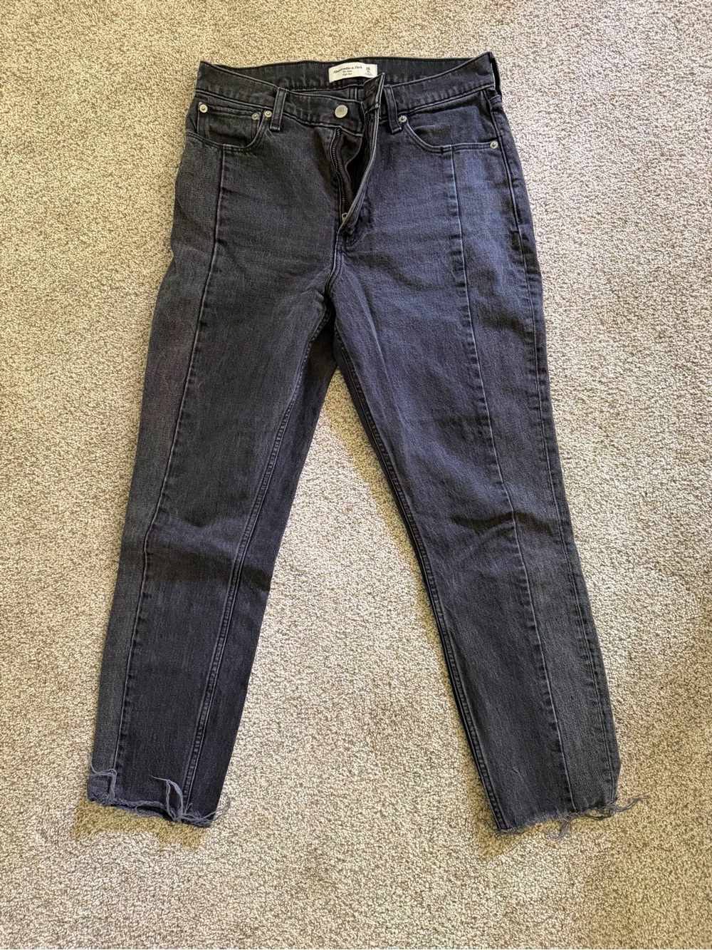 Abercrombie & Fitch Charcoal Mom High Rise Jeans